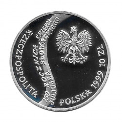 Moneda de plata 10 Zlotys Polonia Juliusz Słowacki Año 1999 Proof | Numismática española - Alotcoins