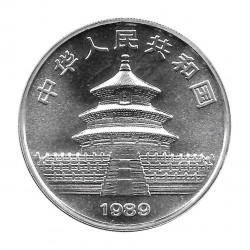 Münze China  Jahr 1989 Silber 10 Yuan Baby Panda auf Gitterhintergrund Proof