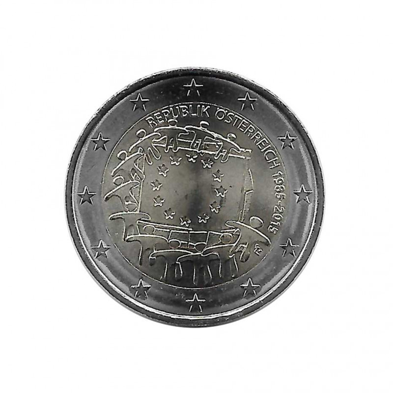 Moneda 2 Euros Conmemorativa Austria Bandera UE Año 2015 Sin circular SC | Monedas de colección - Alotcoins