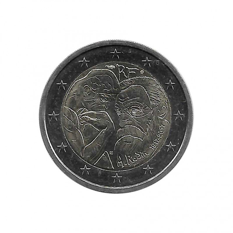 Moneda 2 Euros Conmemorativa Francia Auguste Rodin Año 2017 Sin circular SC | Monedas de colección - Alotcoins