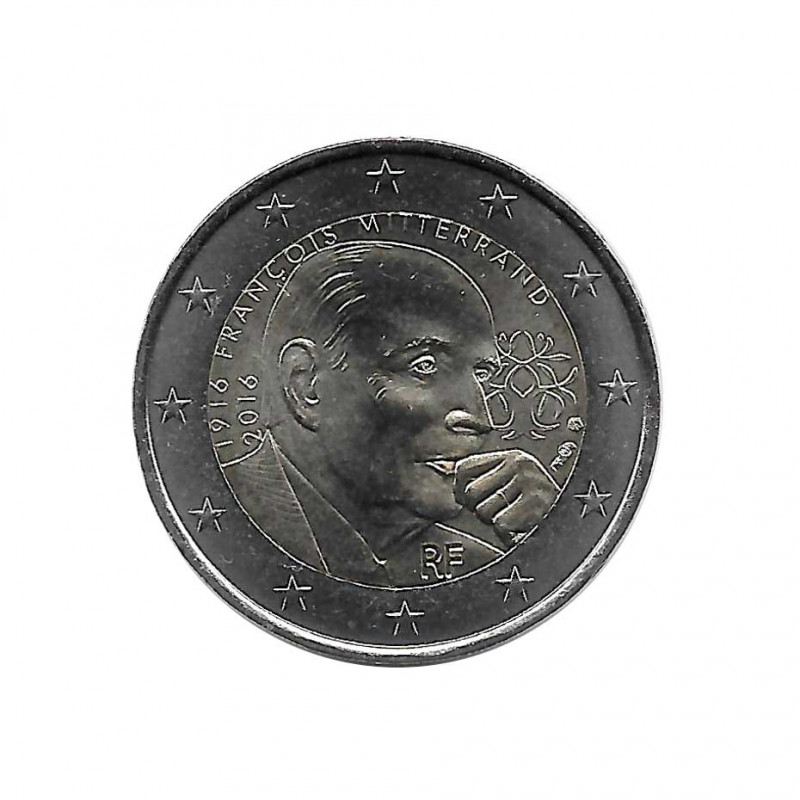 Commemorative Coin 2 Euros France François Mitterrand Year 2016 Uncirculated UNC | Collectible coins - Alotcoins