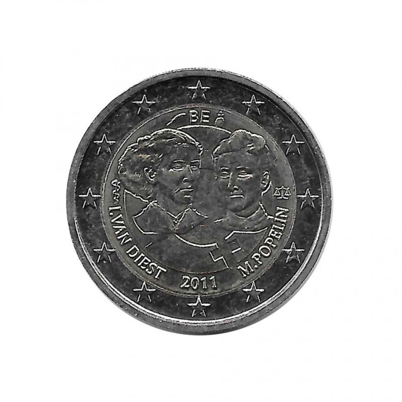 Gedenkmünze 2 Euro Belgien Frauentag Jahr 2011 Unzirkuliert UNZ | Euromünzen - Alotcoins