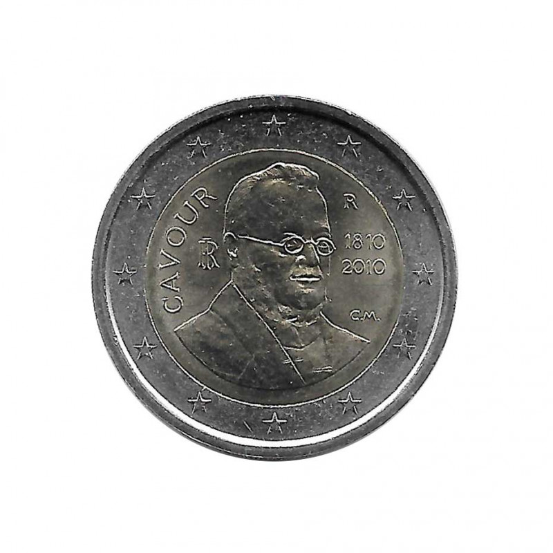 Gedenkmünze 2 Euro Italien Graf von Cavour Jahr 2010 Unzirkuliert UNZ | Euromünzen - Alotcoins