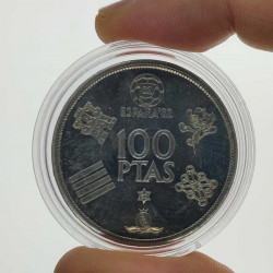 Coin Spain 100 Pesetas Year 1980 Soccer World Cup 1982 Star 80 UNC | Collectibles - Alotcoins