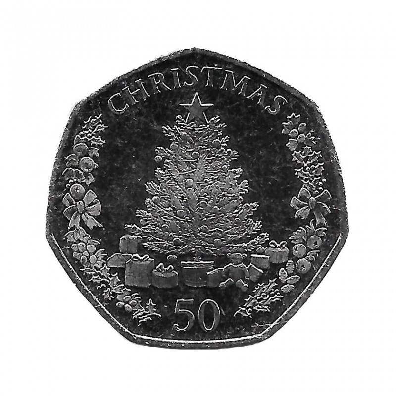 Münze Weihnachten Gibraltar Baum 50 Pfennige Jahr 2016