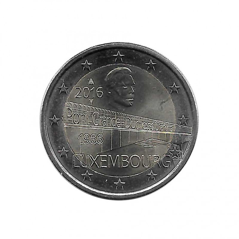 Moneda 2 Euros Conmemorativa Luxemburgo Puente de la Gran Duquesa Charlotte Año 2016 SC | Monedas de colección - Alotcoins