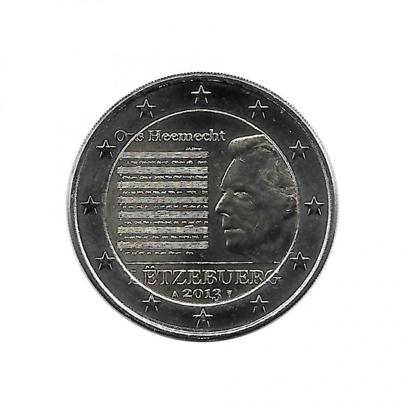 2-Euro-Gedenkmünze Luxemburg Henri I Nationalhymne Jahr 2013 Unzirkuliert UNZ | Gedenkmünzen - Alotcoins