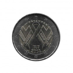 Moneda 2 Euros Conmemorativa Francia Día Mundial del Sida 1 de diciembre 2020 Año 2014 SC | Monedas de colección - Alotcoins