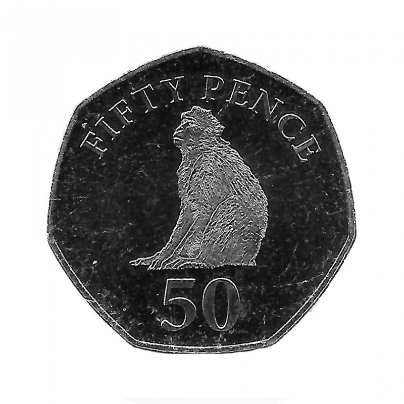 Coin 50 Pence Gibraltar Macaque Year 2016 | Numismatics Online - Alotcoins