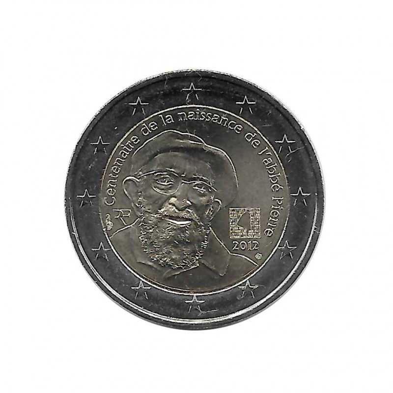 2-Euro-Gedenkmünze Frankreich Abbé Pierre Jahr 2012 Unzirkuliert UNZ | Euromünzen - Alotcoins