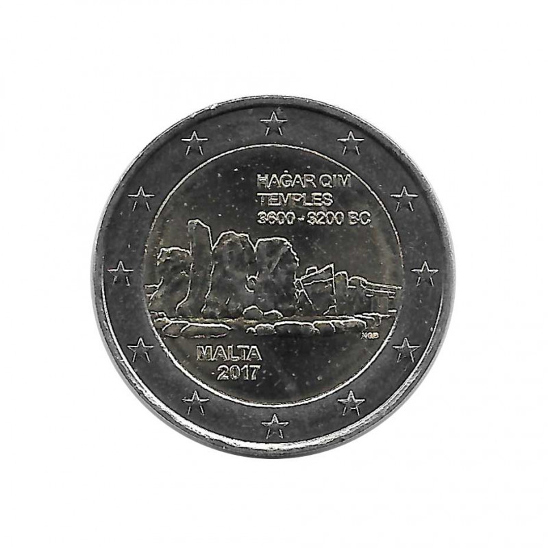 Moneda de 2 Euros Conmemorativa Malta Templos de Ħaġar Qim Año 2017 Sin circular SC | Numismática española - Alotcoins