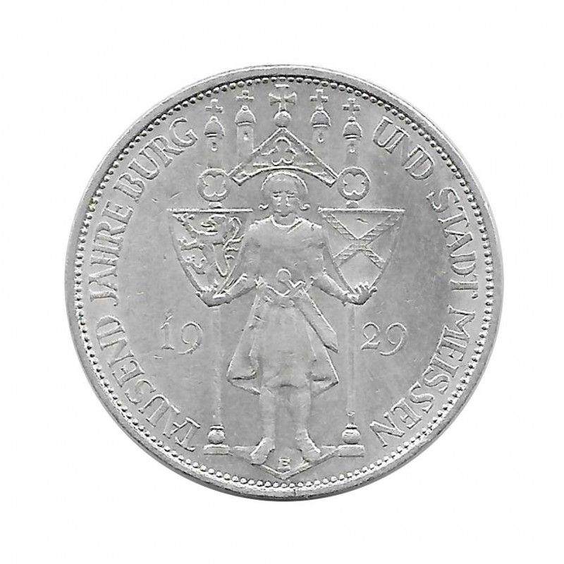 Moneda de plata 3 Reichsmarks Alemania Meissen E Año 1929 | Monedas de colección - Alotcoins