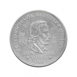 Silver Coin 5 German Mark Germany Friedrich von Schiller F Year 1955 | Numismatic shop - Alotcoins