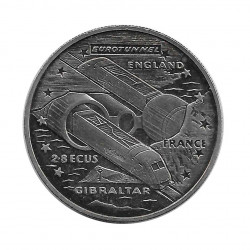 Moneda Conmemorativa 2,8 ECUs Gibraltar Eurotúnel Año 1993 Sin circular SC | Tienda numismática española - Alotcoins