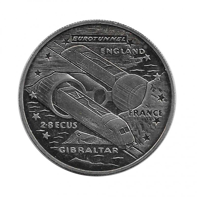 Gedenkmünze Gibraltar 2,8 ECU Kanaltunnel Jahr 1993 Unzirkuliert UNZ | Numismatik Sammlermünzen - Alotcoins