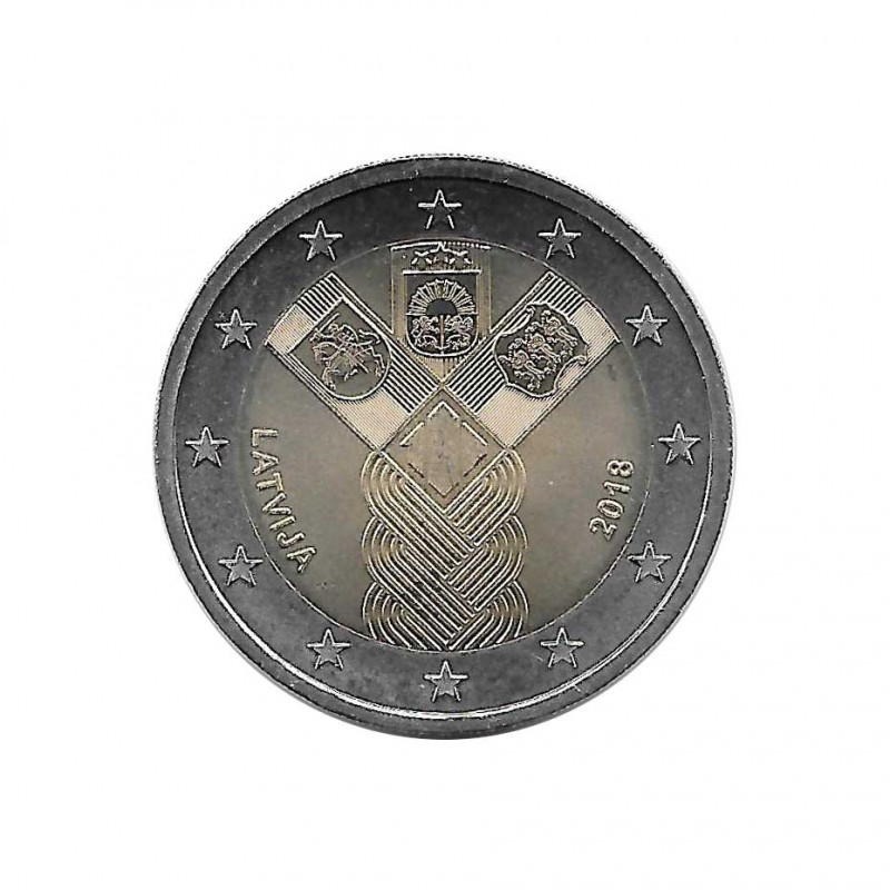 2-Euro-Gedenkmünze Lettland Baltische Staaten Jahr 2018 Unzirkuliert UNZ | Gedenkmünzen Numismatik - Alotcoins