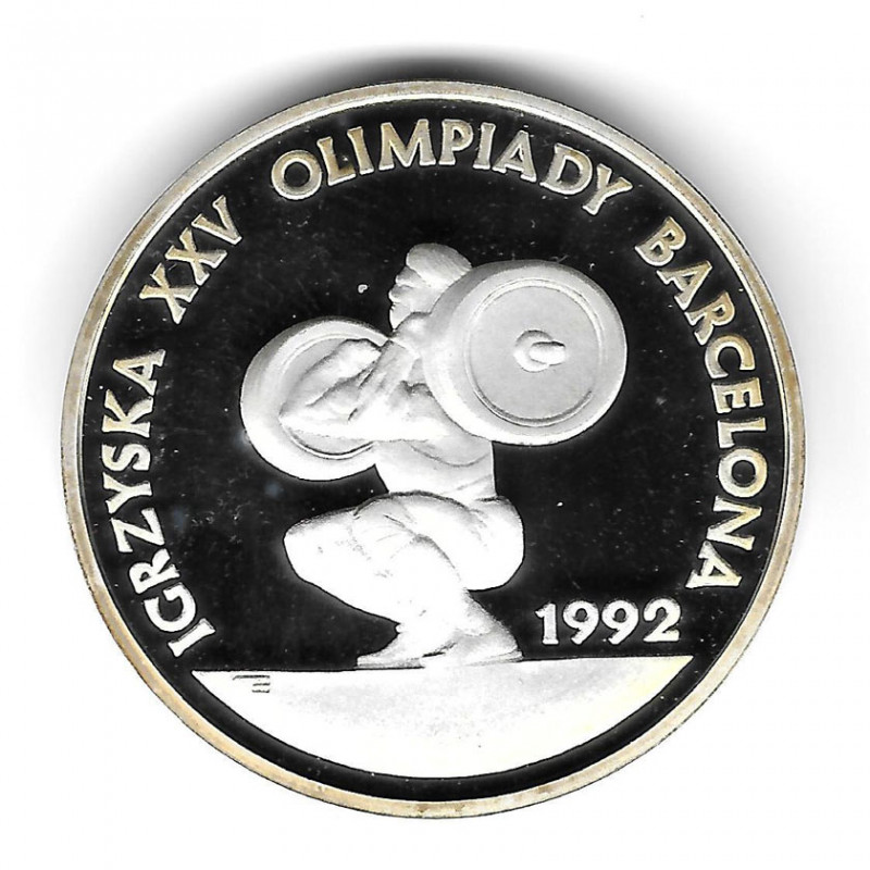 Münze Polen Jahr 1991 200.000 Złote Silber Gewichtheben Proof PP
