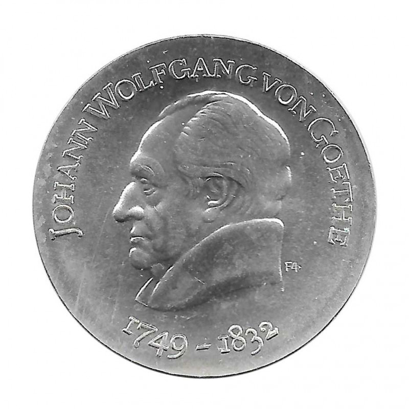 Moneda de plata 20 Marcos Alemania DDR Johann Goethe Año 1969 | Monedas de colección - Alotcoins