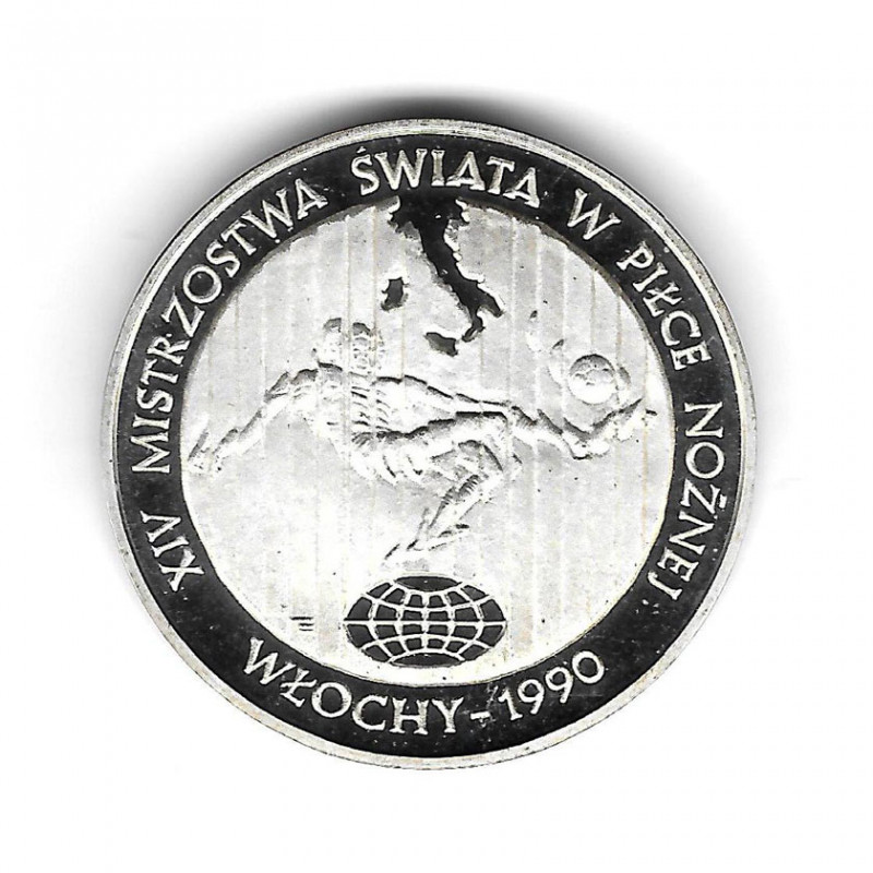 Münze Polen Jahr 1989 200.000 Złote Silber Fußball Proof PP