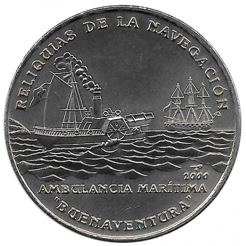 Moneda Cuba 1 Peso Ambulancia Marítima Buenaventura Año 2000 Sin circular SC | Monedas de colección - Alotcoins