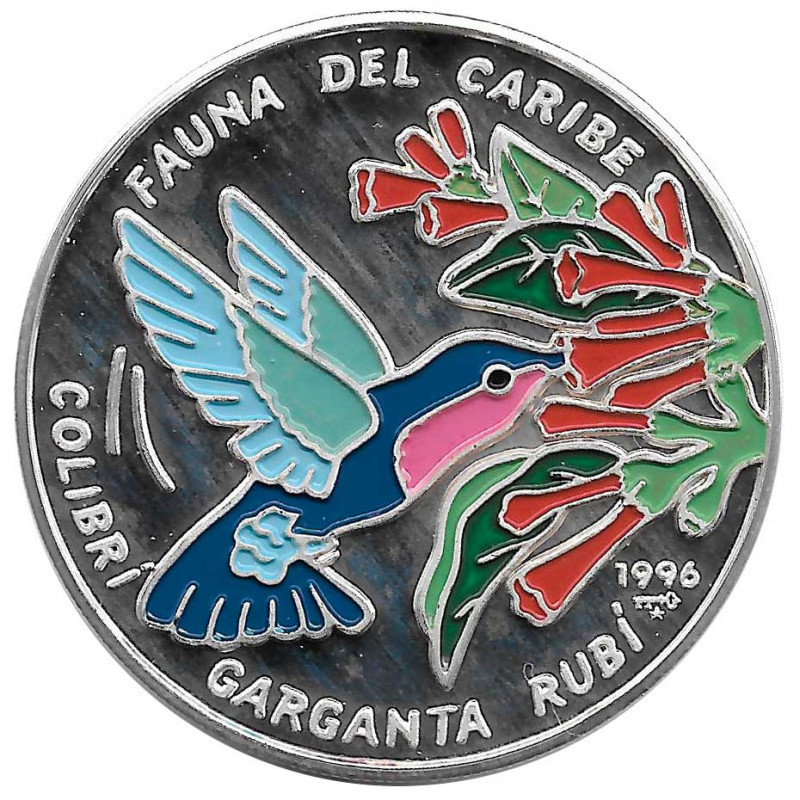 Silver Coin Cuba 10 Pesos Puerta Colibri Garganta Rubi Year 1996 Proof | Numismatic Store - Alotcoins