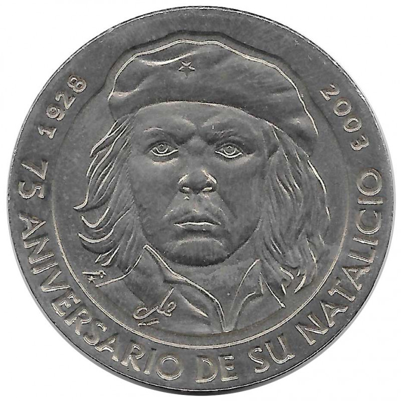 Coin 1 Peso Cuba Che Guevara 75th Anniversary Year 2003 Uncirculated UNC | Collectible Coins - Alotcoins