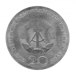 Silver Coin 20 Mark Democratic Germany Gotthold Ephraim Lessing Year 1979 | Numismatic shop - Alotcoins