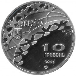 Silbermünze 10 Hryven Ukraine Olympischen Winterspiele Eishockey Jahr 2001 Polierte Platte PP | Sammlermünzen - Alotcoins