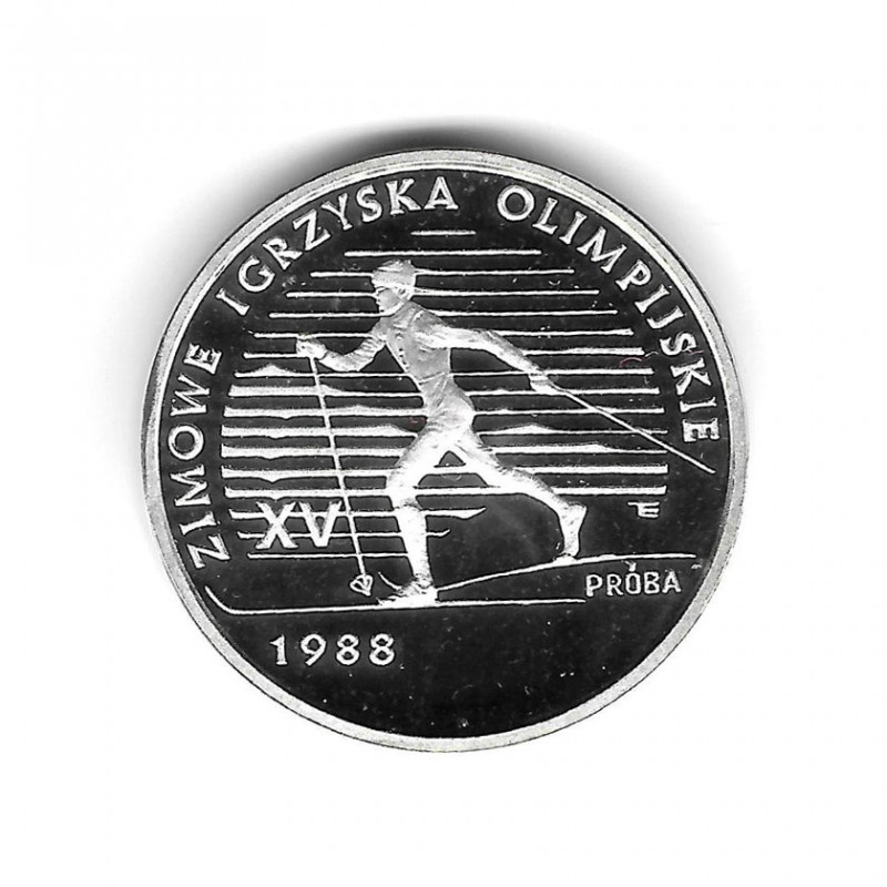 Münze Polen Jahr 1987 1.000 Złote Silber Ski-Kreuz Proof PP
