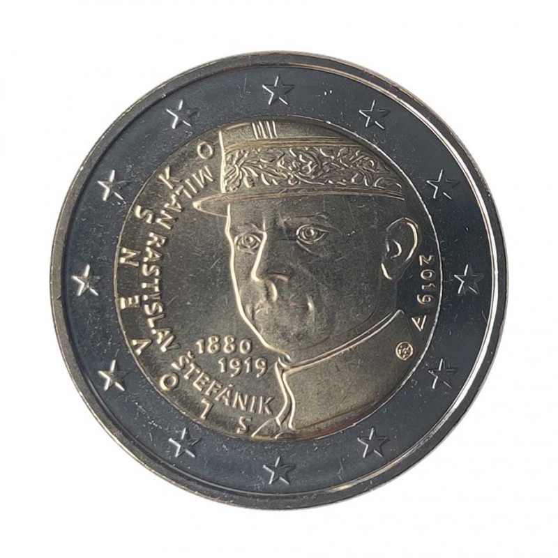 Coin 2 Euro Original Slovakia Milan Rastislav Štefánik Year 2019 Uncirculated UNC | Collectible coins - Alotcoins