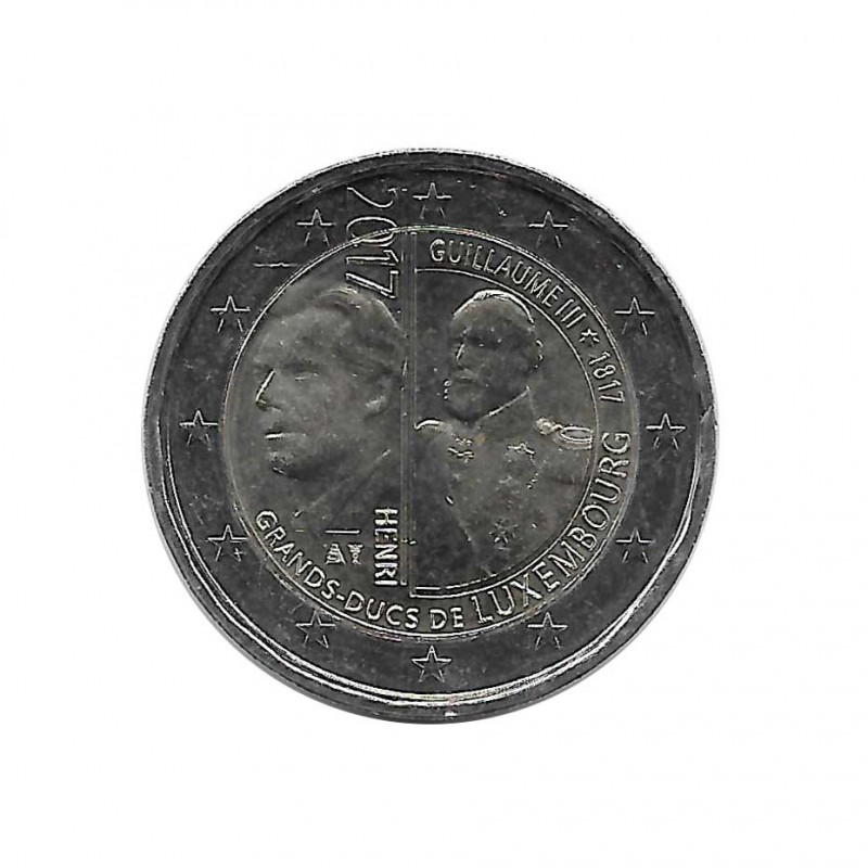 Moneda 2 Euros Conmemorativa Luxemburgo Gran Duque Guillermo III Año 2017 Sin circular SC | Numismática española - Alotcoins