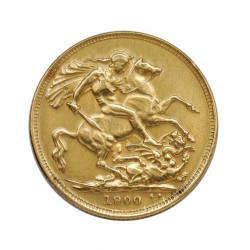 Moneda de oro de 1 Sovereign Reino Unido Reina Victoria 7,9881 grs Año 1900 | Tienda Numismática - Alotcoins