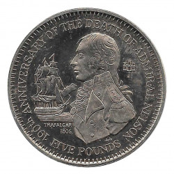 Coin 5 Pounds Gibraltar Admiral Nelson Year 1995 Uncirculated UNC | Numismatic Shop - Alotcoins