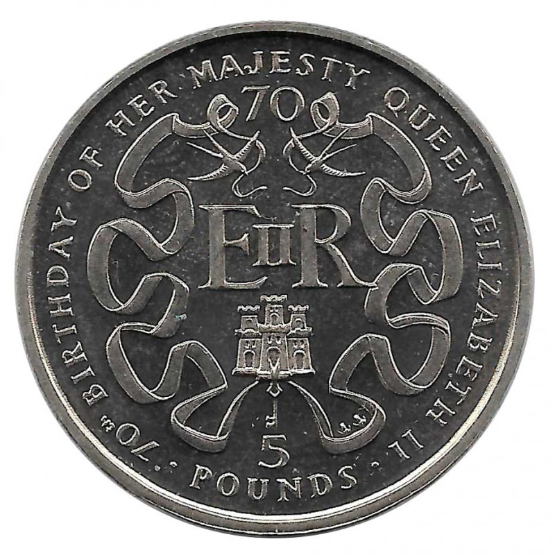 Gedenkmünze 5 Pfund Gibraltar 70. Geburtstag Elisabeth II Jahr 1996 Unzirkuliert UNZ | Numismatik Store - Alotcoins