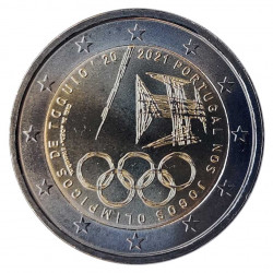 2-Euro-Gedenkmünze Portugal Olympischen Spiele Tokio 2020 Jahr 2021 Unzirkuliert UNZ | Euromünzen - Alotcoins