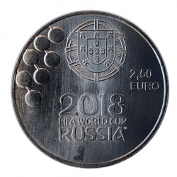 Gedenkmünze 2,5 Euro Portugal Fussball-Weltmeisterschaft Russland Jahr 2018 Unzirkuliert UNZ | Sammlermünzen - Alotcoins