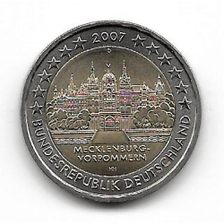 Münze 2 Euros Deutschland Mecklenburg "D" Jahr 2007
