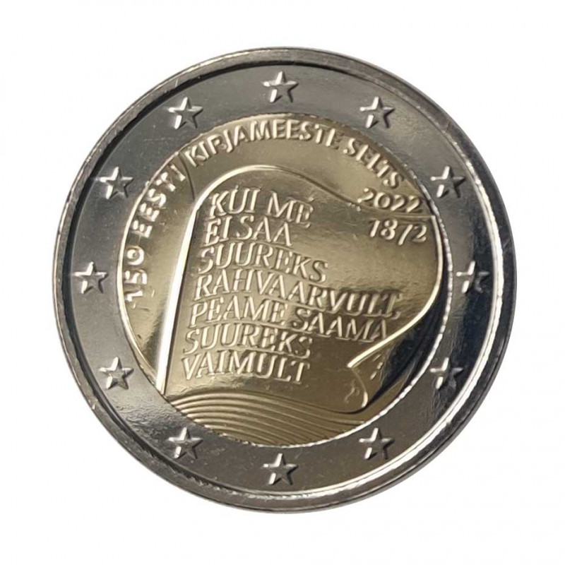 Coin 2 Euro Estonia Estonian Literature Year 2022 Uncirculated UNC | Collectible Coins - Alotcoins