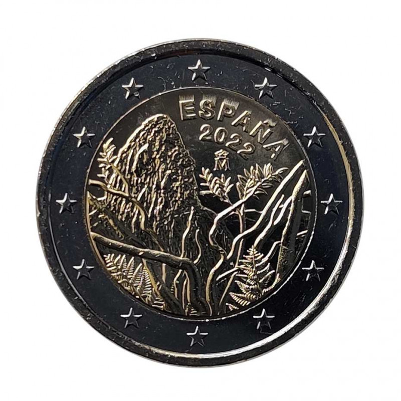 Moneda 2 Euros España Garajonay Parque Nacional Año 2022 Sin circular SC | Tienda Numismática España - Alotcoins