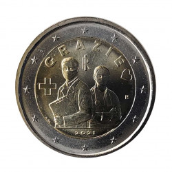 2-Euro-Gedenkmünze Italien Grazie Jahr 2021 Unzirkuliert UNZ | Gedenkmünzen - Alotcoins