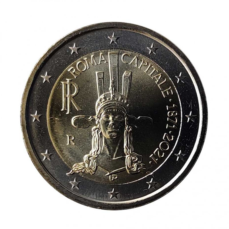 Moneda 2 Euros Italia Roma Capital Año 2021 Sin circular SC | Monedas de colección - Alotcoins