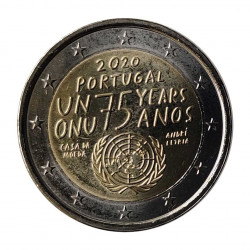 Moneda 2 Euros Conmemorativa Portugal Naciones Unidas Año 2020 Sin circular SC | Monedas de colección - Alotcoins