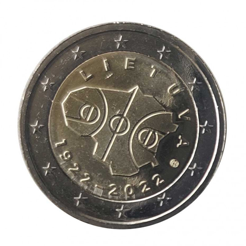 Coin 2 Euro Lithuania 100th Anniversary Basketball Year 2022 Uncirculated UNC | Collectible coins - Alotcoins