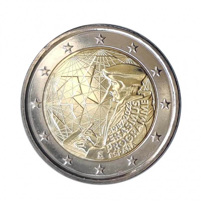 Coin 2 Euro Spain Erasmus Program Year 2022 Uncirculated UNC | Collectible Coins - Alotcoins
