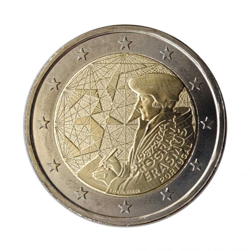 2-Euro-Gedenkmünze Portugal Erasmus-Programm Jahr 2022 Unzirkuliert UNZ | Sammlermünzen - Alotcoins