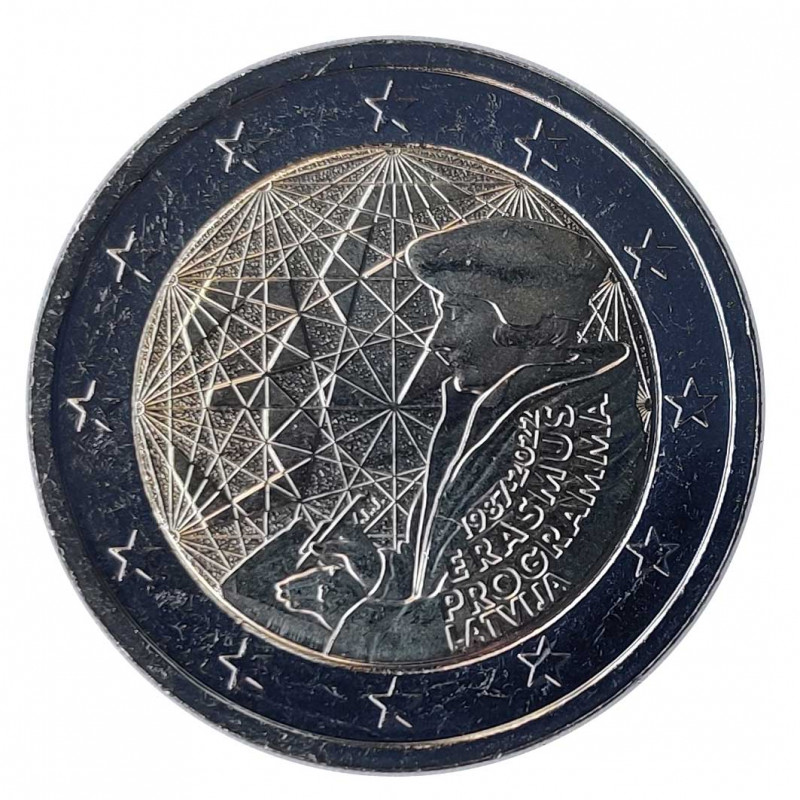 2-Euro-Gedenkmünze Lettland Erasmus-Programm Jahr 2022 Unzirkuliert UNZ | Sammlermünzen - Alotcoins