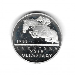 Moneda de Polonia Año 1987 500 Zlotys Juegos Olímpicos - Ecuestre Plata Proof PP