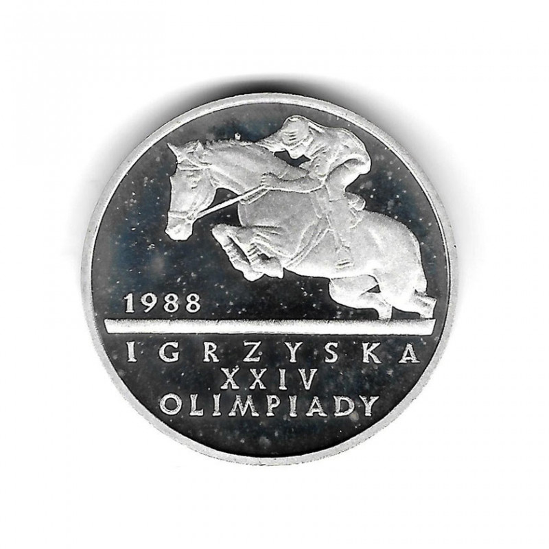 Coin Poland Year 1987 500 Zloty Soccer Olympic Games - Equestrian Silver Proof PP