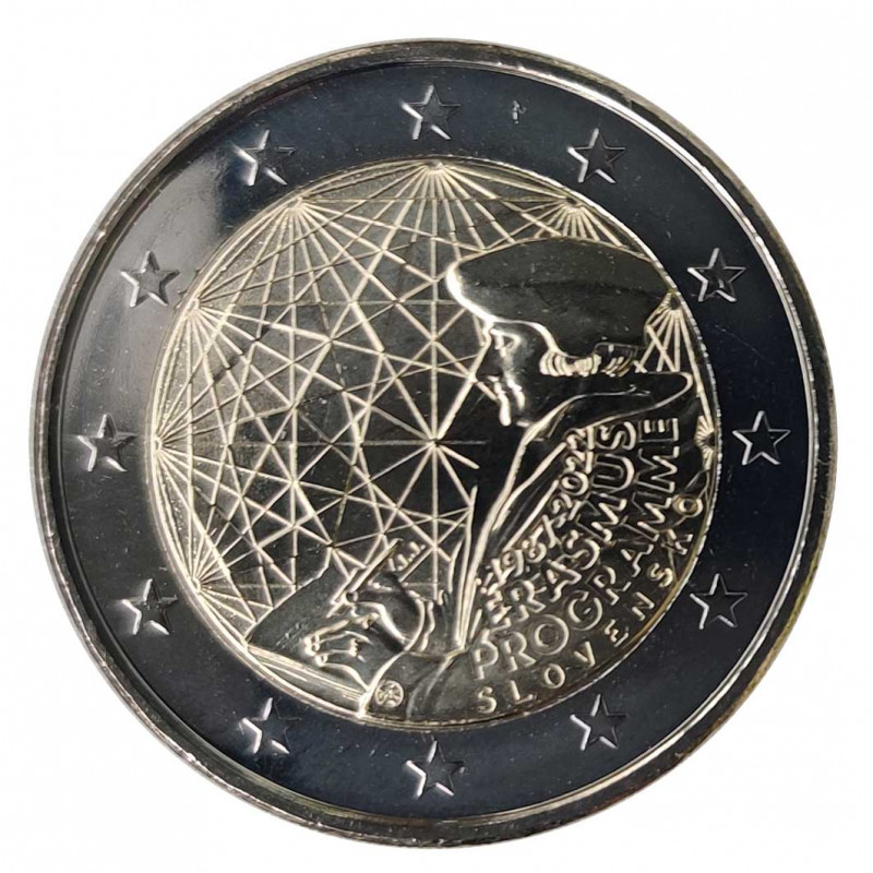 2-Euro-Gedenkmünze Slowakei Erasmus-Programm Jahr 2022 Unzirkuliert UNZ | Sammlermünzen - Alotcoins