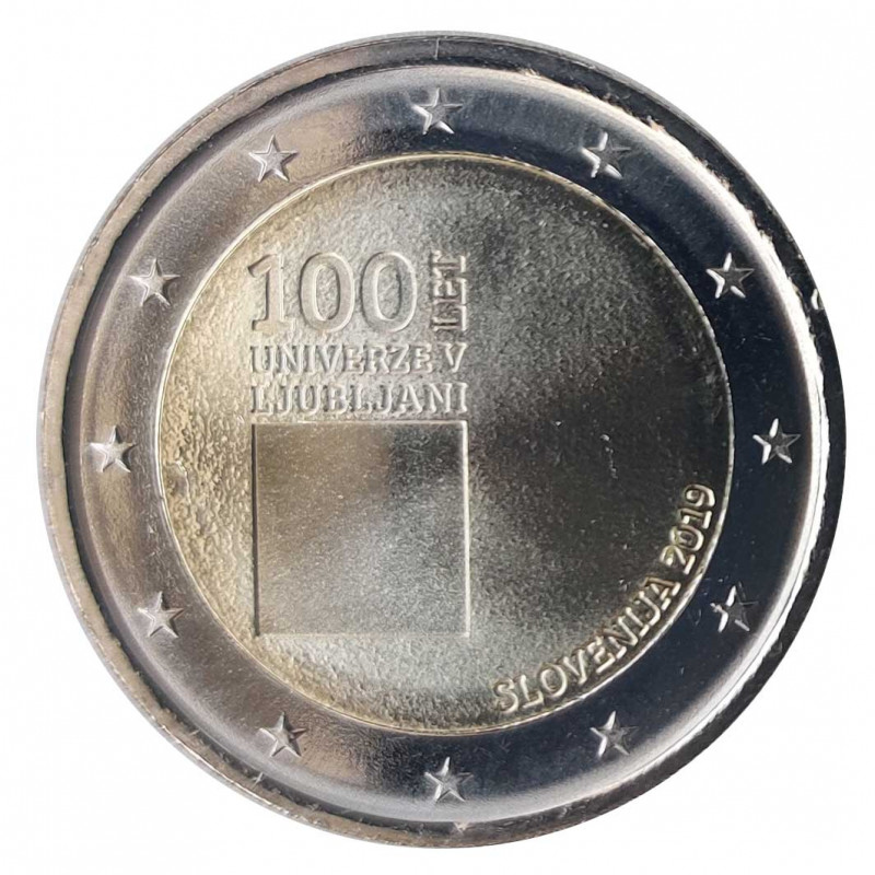 Moneda 2 Euros Eslovenia Universidad Liubliana Año 2019 Sin circular SC | Monedas de colección - Alotcoins